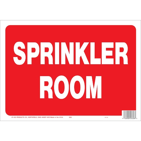 Sprinkler Room Sign 10 X 14, 5PK